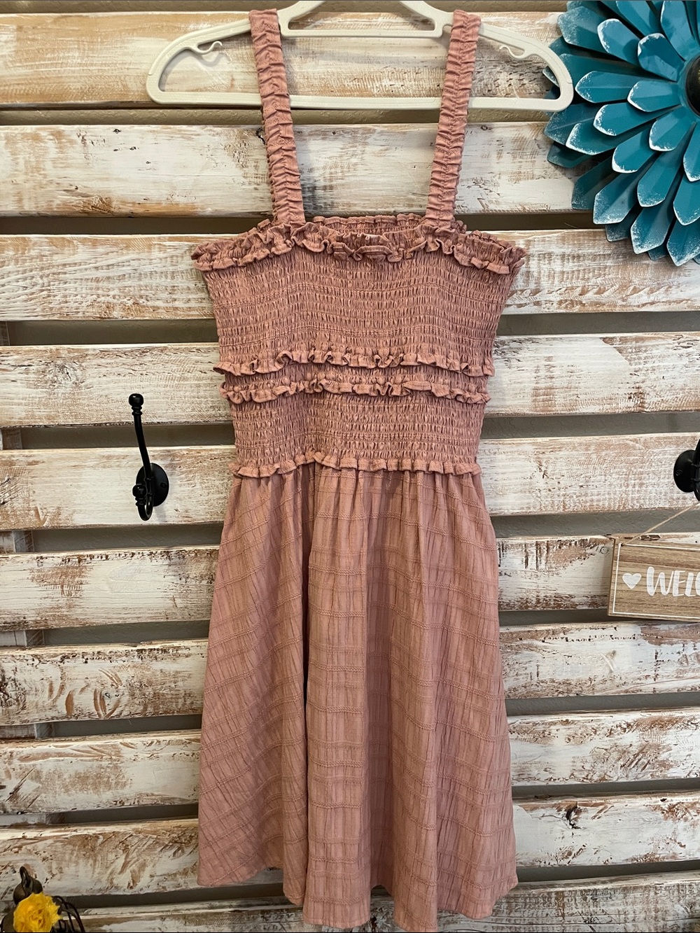Mauve Pink Celebrity Pink Brand Smocked Ruffle Mini Dress Size Medium